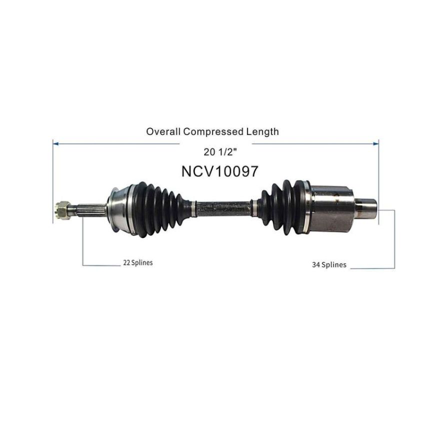 GSP NCV10097 88-93 Pontiac LeMans CV Axle Assembly  - Front Left