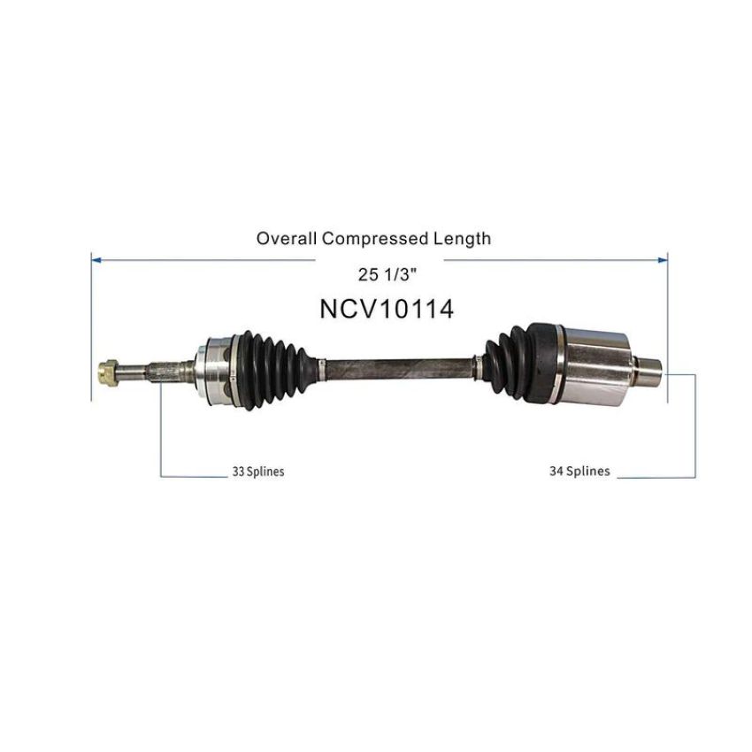 GSP NCV10114 Buick, Cadillac, Pontiac CV Axle Assembly  - Front Right