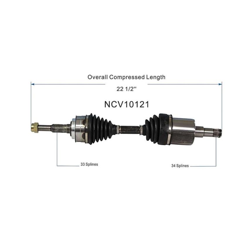 GSP NCV10121 Cadillac, Pontiac CV Axle Assembly  - Front Left