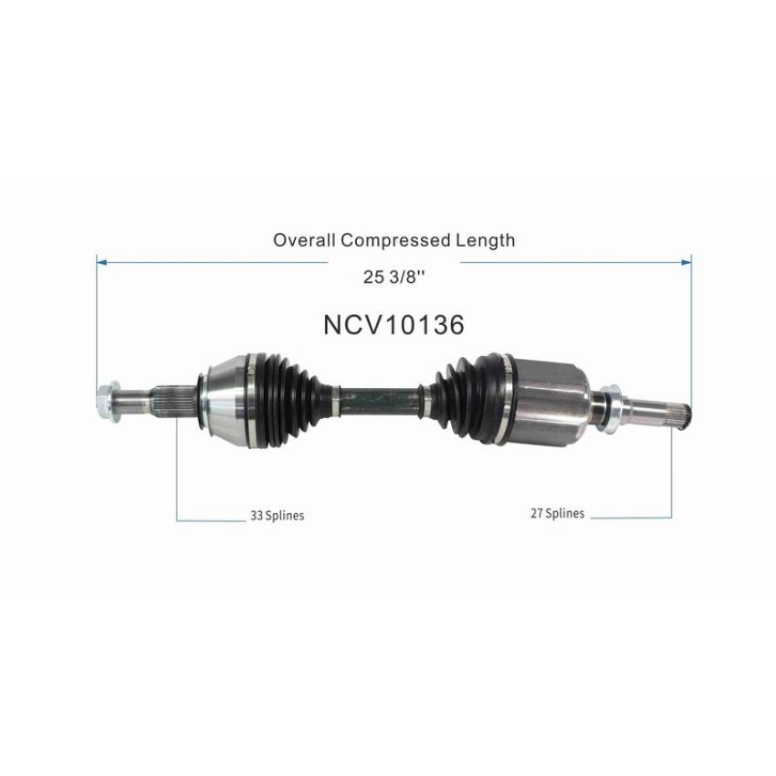 GSP NCV10136 17-19 GMC Acadia (3.6) CV Axle Assembly  - Front Left