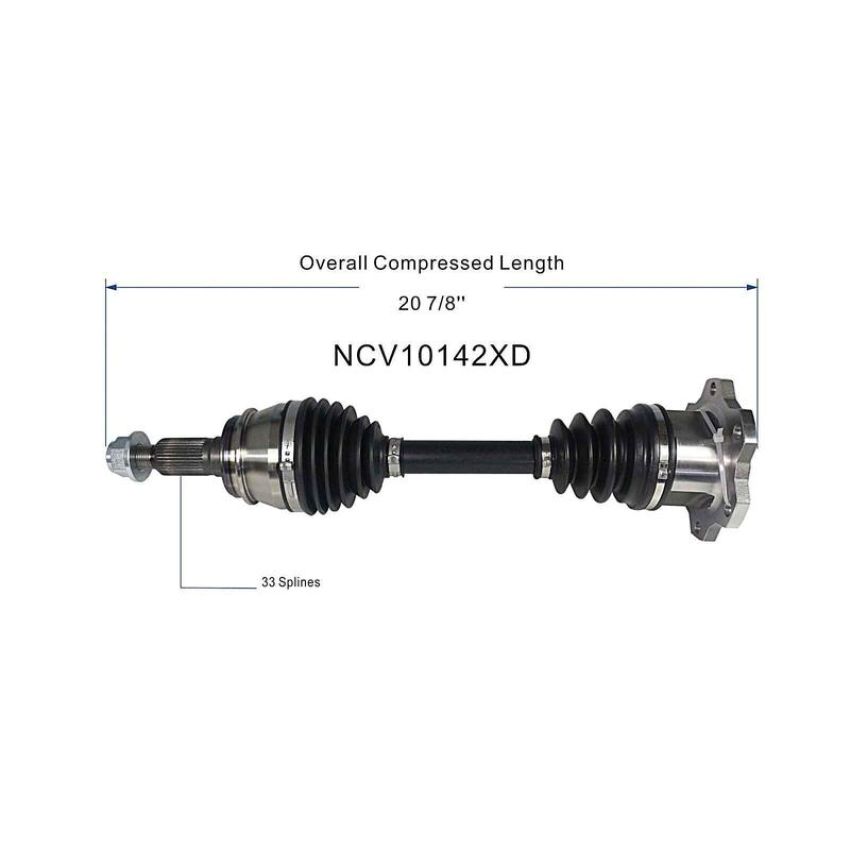 GSP NCV10142XD Cadillac, Chevrolet, GMC (4WD) CV Axle Assembly  - Front