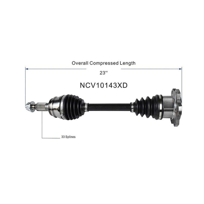 GSP NCV10143XD Cadillac, Chevrolet, GMC CV Axle Assembly  - Front