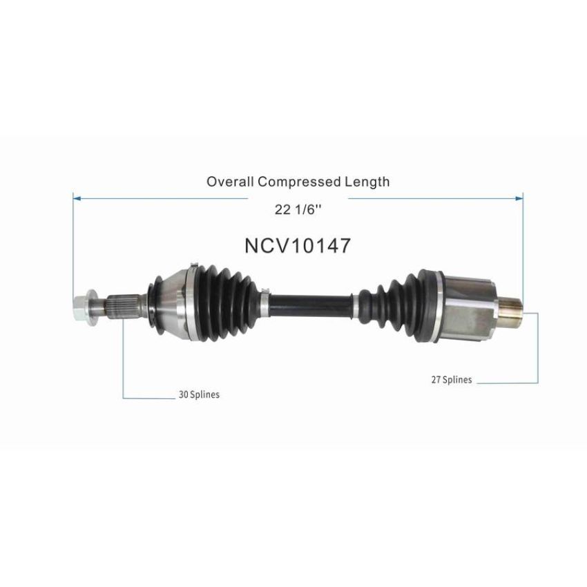 GSP NCV10147 Buick, Chevrolet (2.0, 3.6) CV Axle Assembly  - Front Right