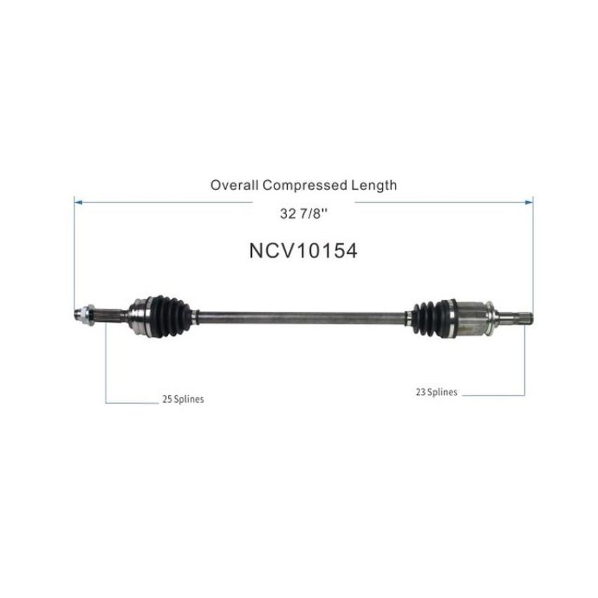 GSP NCV10154 Mitsubishi (1.5, 2.4, 3.0) CV Axle Assembly  - Rear Right