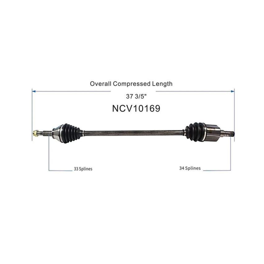 GSP NCV10169 03-07 Saturn Ion (2.2, 2.4) CV Axle Assembly  - Front Right