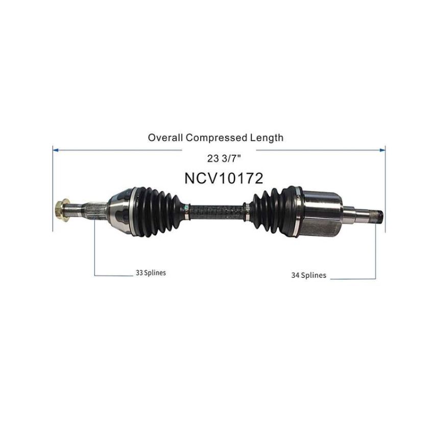 GSP NCV10172 Buick, Chevrolet, Pontiac (2.2, 3.1) CV Axle Assembly  - Front Right