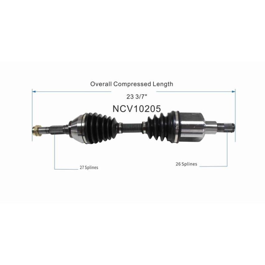 GSP NCV10205 Chevrolet, GMC, Oldsmobile (2.2, 4.3) CV Axle Assembly  - Front Left