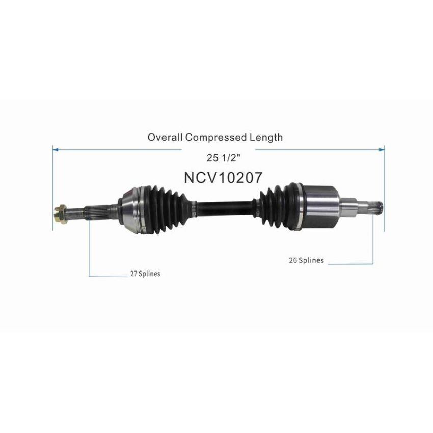 GSP NCV10207 Chevrolet, GMC (2.2, 4.3) CV Axle Assembly  - Front Left