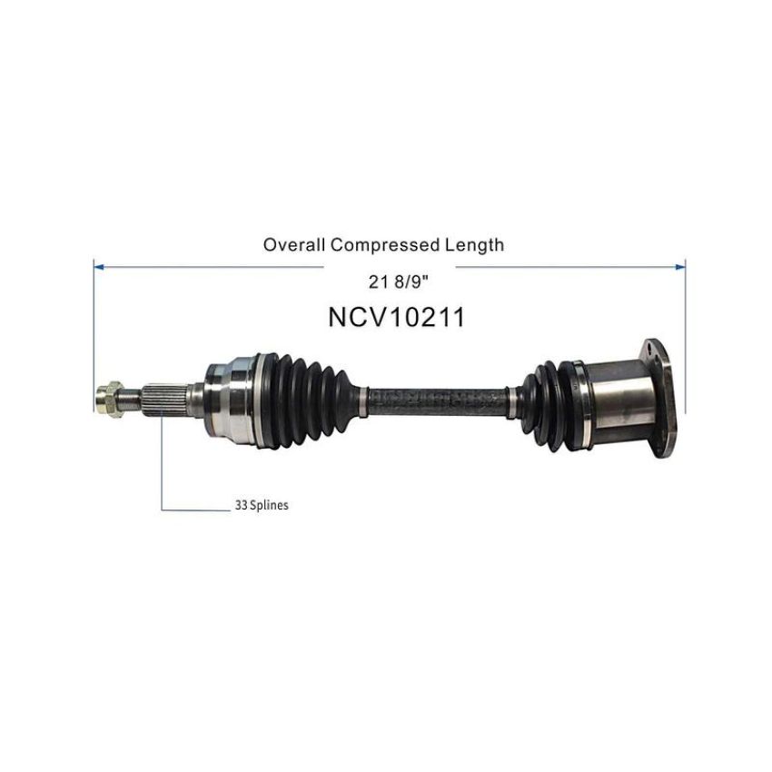 GSP NCV10211 Chevrolet, GMC (5.3, 6.0) CV Axle Assembly  - Front