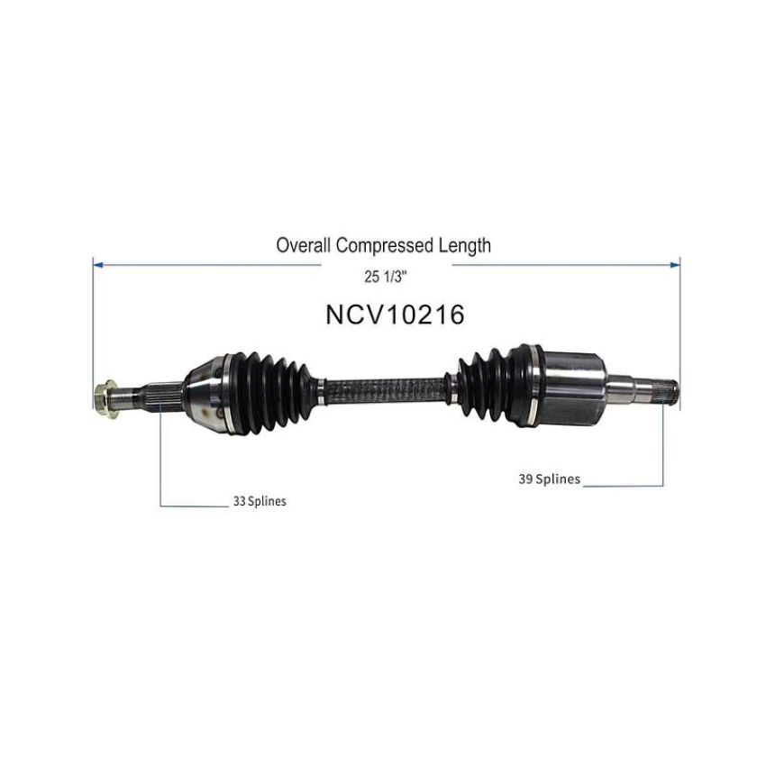 GSP NCV10216 Buick, Pontiac CV Axle Assembly  - Front Right