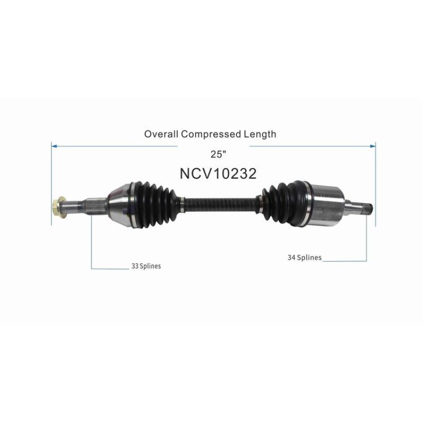 GSP NCV10232 Buick, Cadillac, Chevrolet, Oldsmobile... CV Axle Assembly  - Front Right