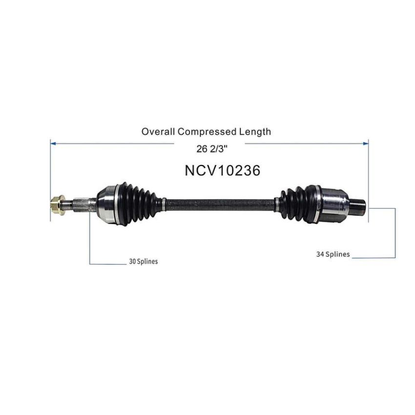 GSP NCV10236 Cadillac (3.0, 3.6, 4.6) CV Axle Assembly  - Front Left