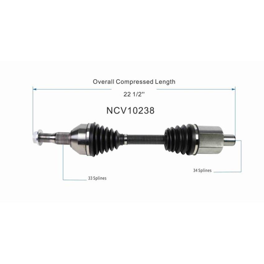 GSP NCV10238 Buick, Chevrolet, Pontiac, Saturn... (3.5, 3.9) CV Axle Assembly  - Front Left