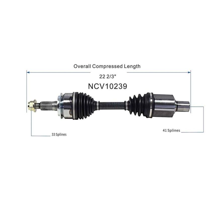 GSP NCV10239 00-05 Cadillac DeVille CV Axle Assembly  - Front