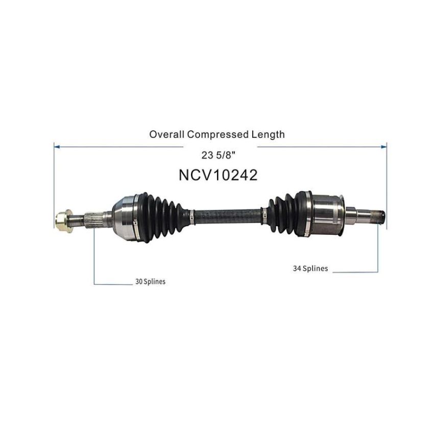 GSP NCV10242 Cadillac (3.0, 3.6, 4.6) CV Axle Assembly  - Front Right