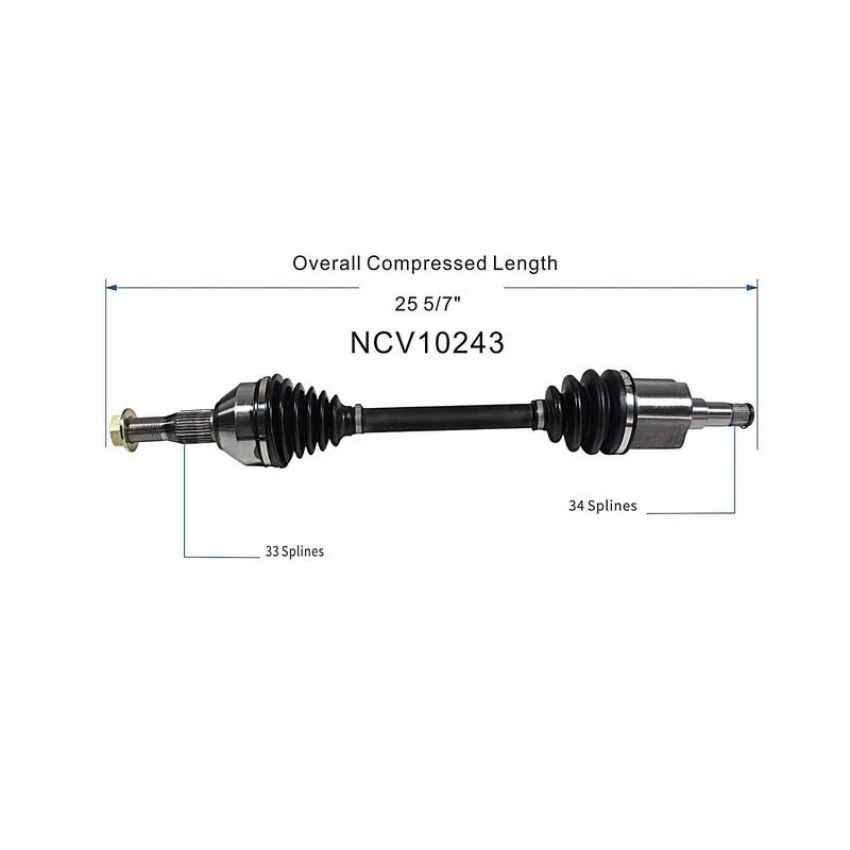 GSP NCV10243 Buick, Chevrolet, Pontiac, Saturn... CV Axle Assembly  - Front Right