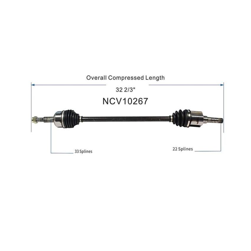 GSP NCV10267 Chevrolet, Pontiac, Saturn (2.2 - AWD/FWD) CV Axle Assembly  - Rear Right
