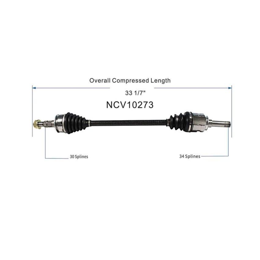 GSP NCV10273 Buick, Cadillac (2.0, 3.0, 3.6) CV Axle Assembly  - Rear Right