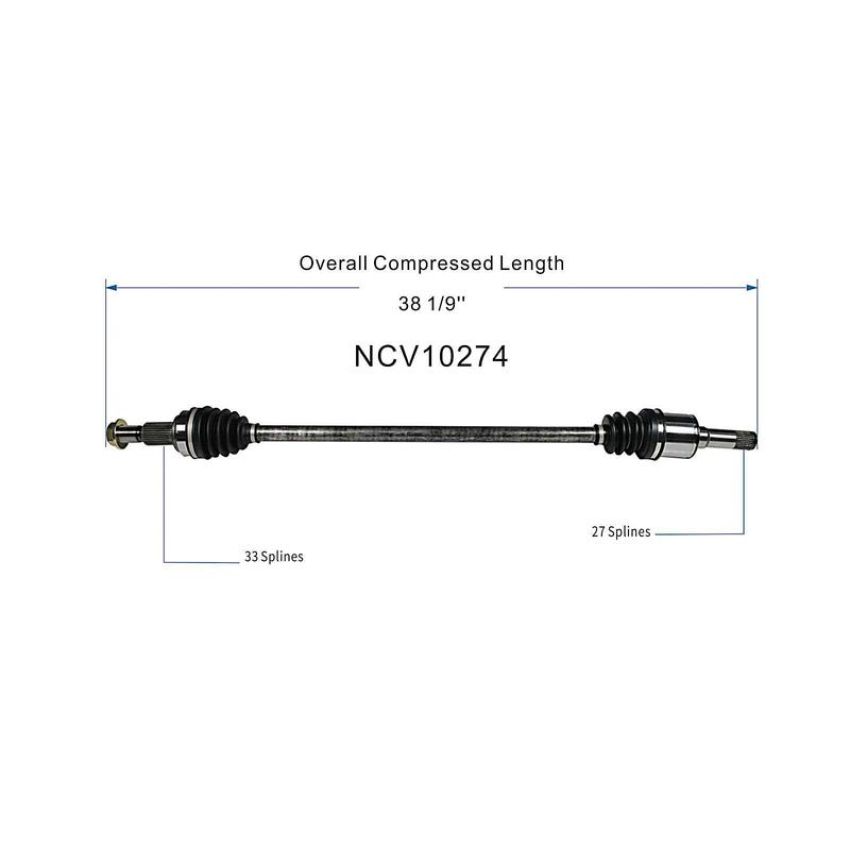 GSP NCV10274 Buick, Chevrolet, GMC CV Axle Assembly  - Rear Left