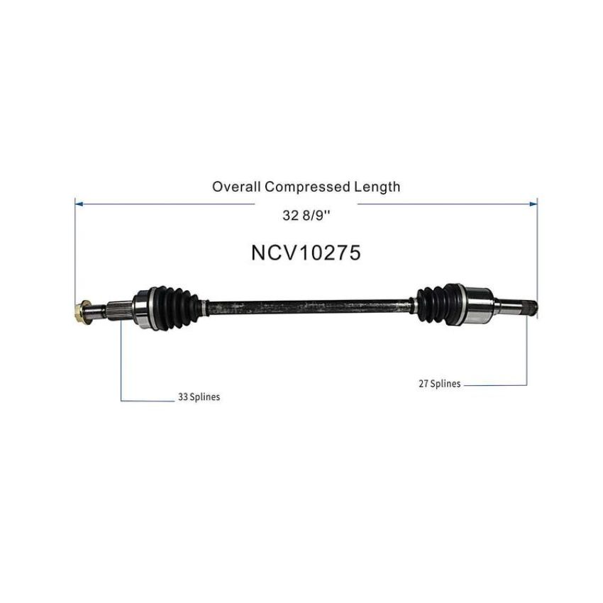 GSP NCV10275 Buick, Chevrolet, GMC CV Axle Assembly  - Rear Right