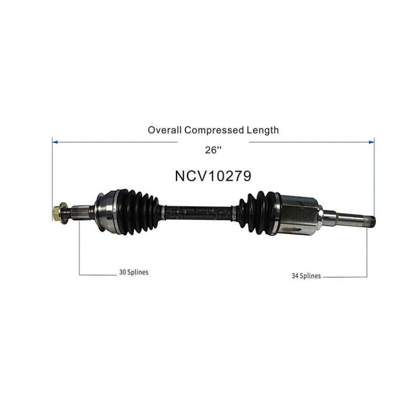 GSP NCV10279 Buick, Chevrolet (2.4, 2.5) CV Axle Assembly  - Front Left