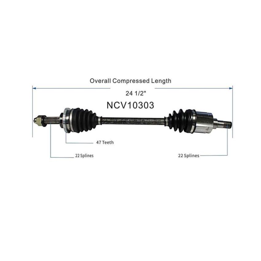 GSP NCV10303 13-15 Chevrolet Spark CV Axle Assembly  - Front Left