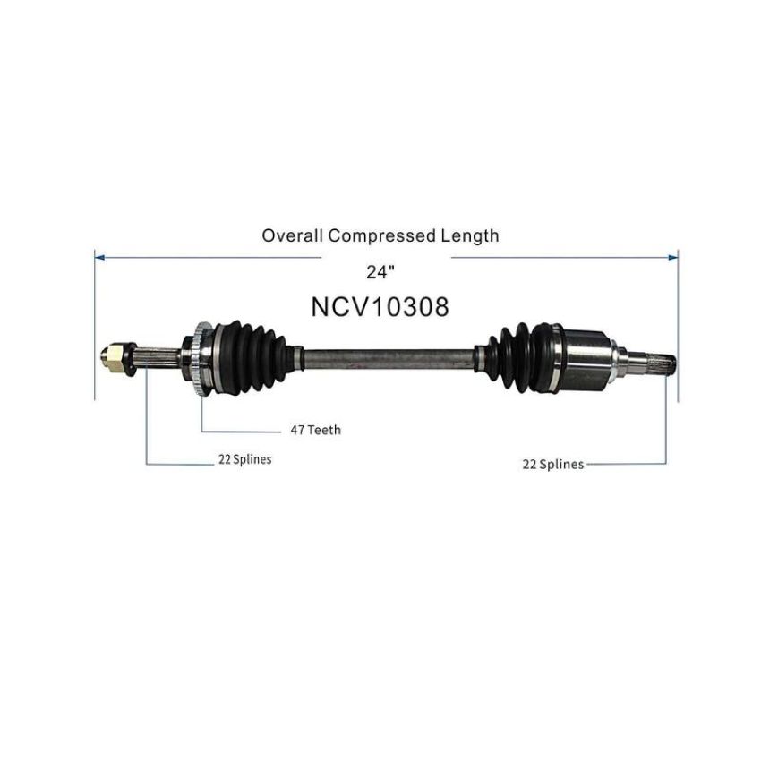 GSP NCV10308 14-15 Chevrolet Spark CV Axle Assembly  - Front Left