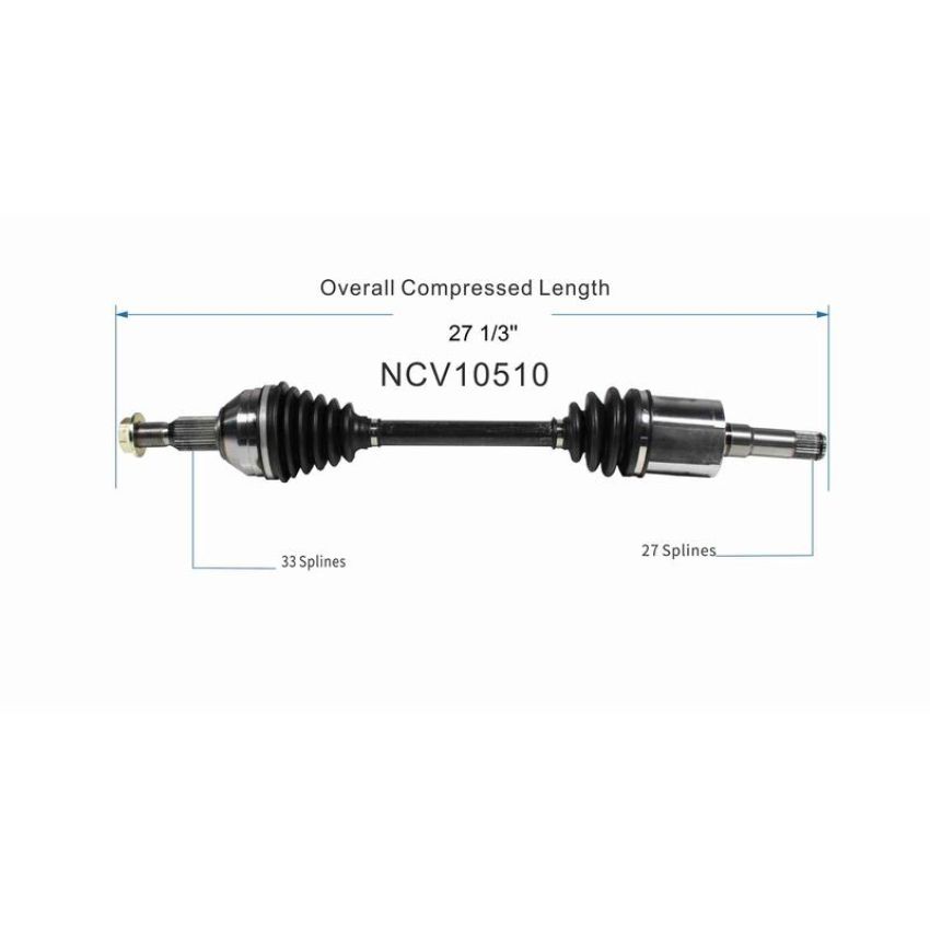 GSP NCV10510 Buick, Chevrolet, GMC, Saturn... CV Axle Assembly  - Front Left