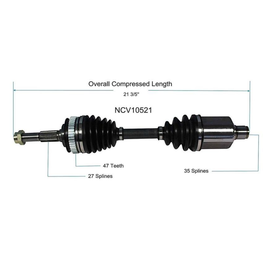 GSP NCV10521 Buick, Cadillac, Oldsmobile, Pontiac... CV Axle Assembly  - Front Left
