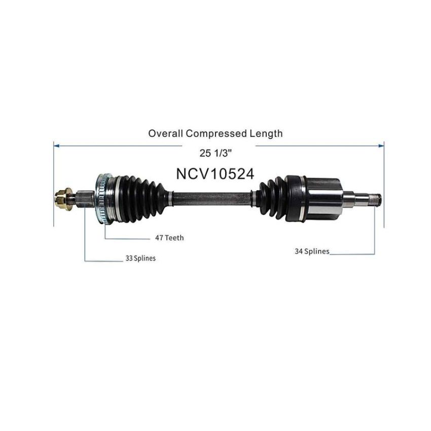 GSP NCV10524 Buick, Chevrolet, Oldsmobile, Pontiac... CV Axle Assembly  - Front Right