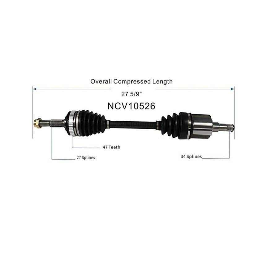 GSP NCV10526 Buick, Cadillac, Chevrolet, Oldsmobile... (FWD) CV Axle Assembly  - Front Right