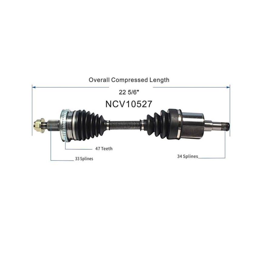 GSP NCV10527 Oldsmobile, Pontiac CV Axle Assembly  - Front Left