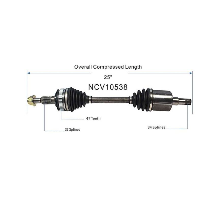GSP NCV10538 Buick, Cadillac CV Axle Assembly  - Front Right