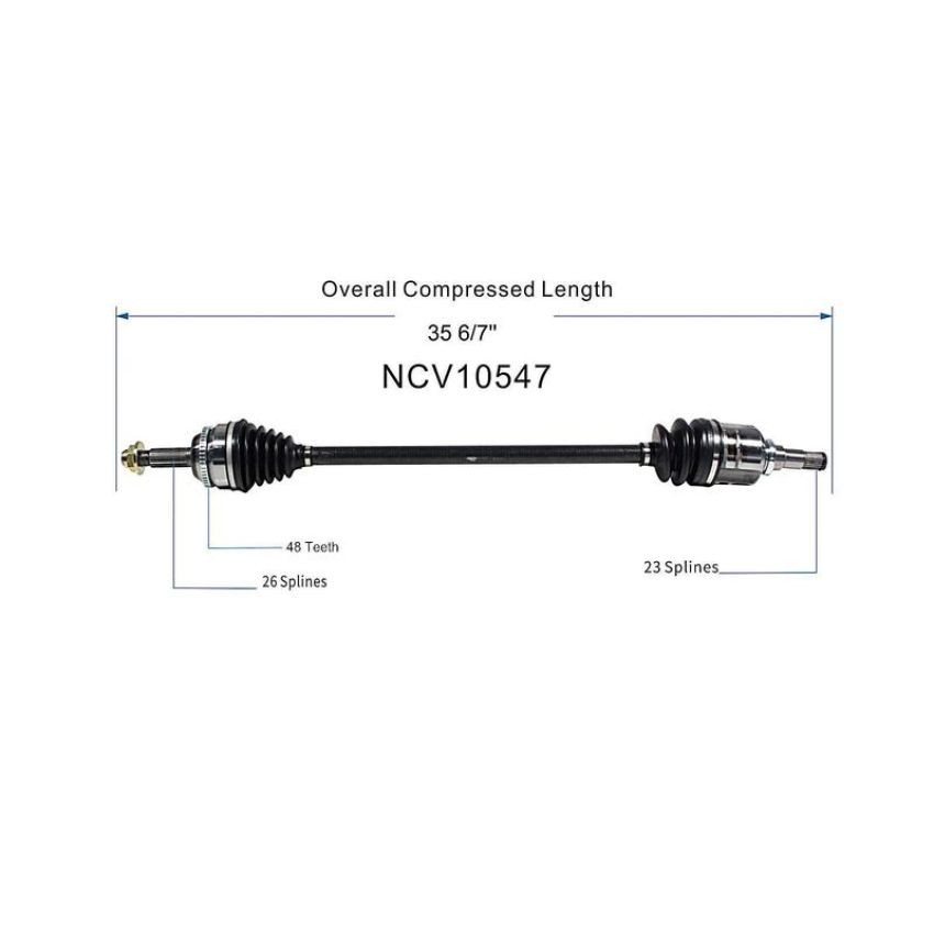 GSP NCV10547 03-06 Pontiac Vibe Base (AWD) CV Axle Assembly  - Front Right