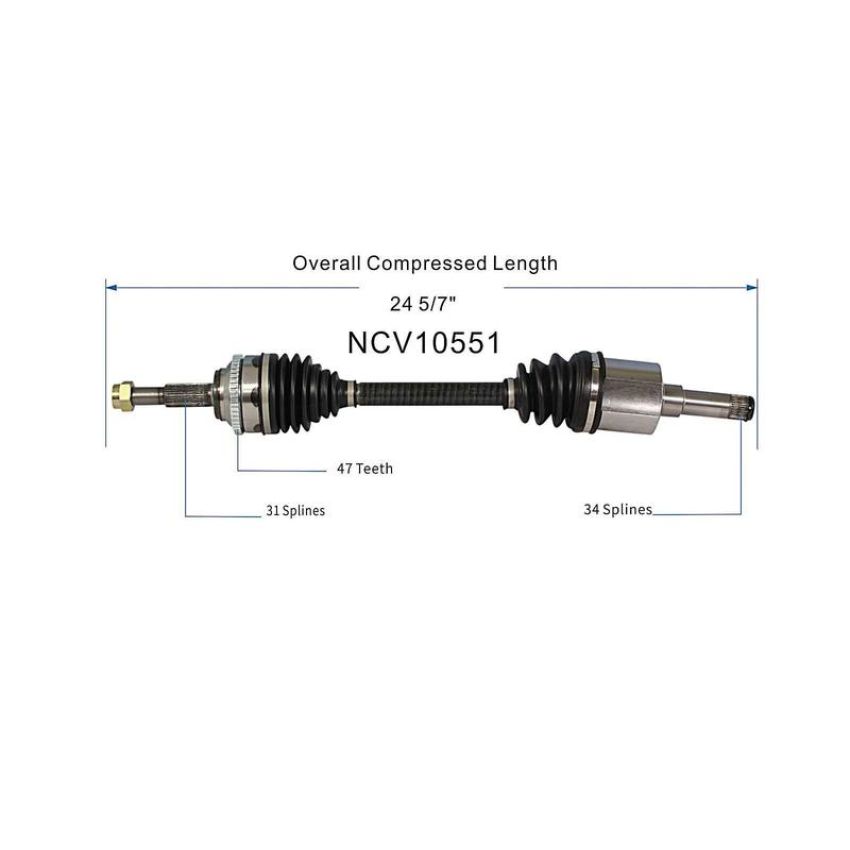 GSP NCV10551 Saturn CV Axle Assembly  - Front Left