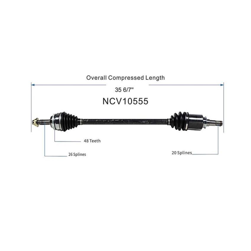 GSP NCV10555 Pontiac, Toyota (1.8 - FWD) CV Axle Assembly  - Front Right