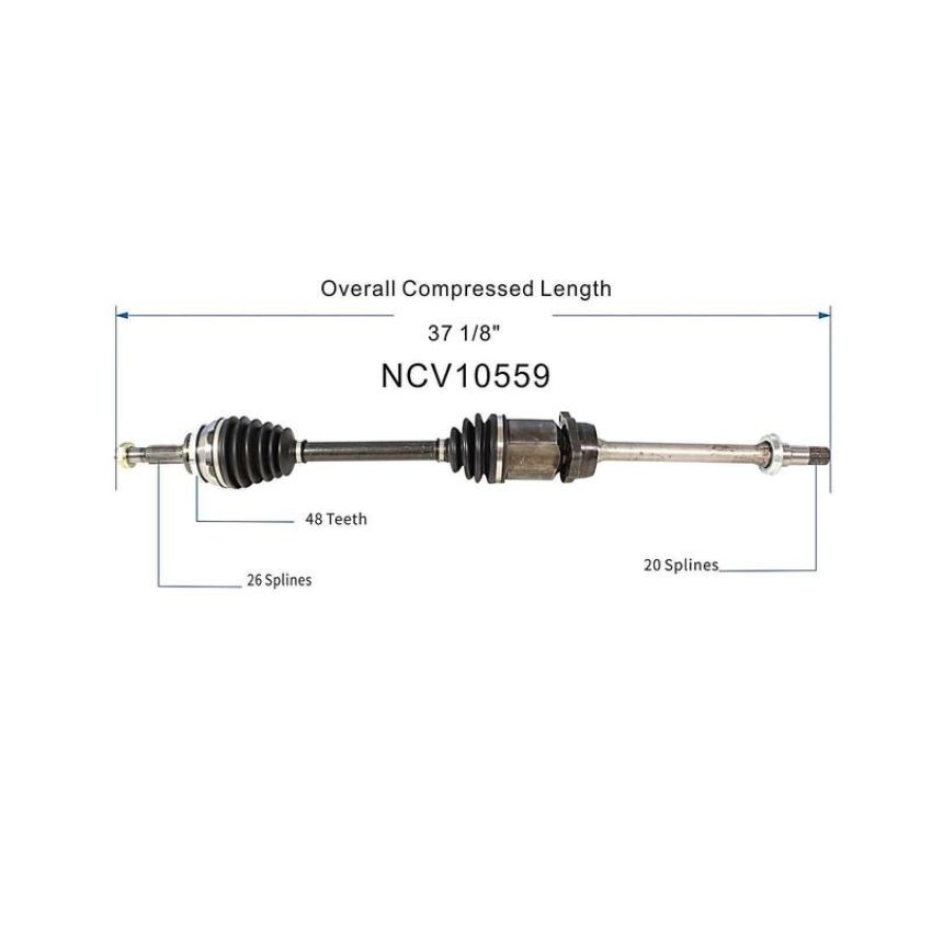 GSP NCV10559 Pontiac, Toyota (FWD) CV Axle Assembly  - Front Right