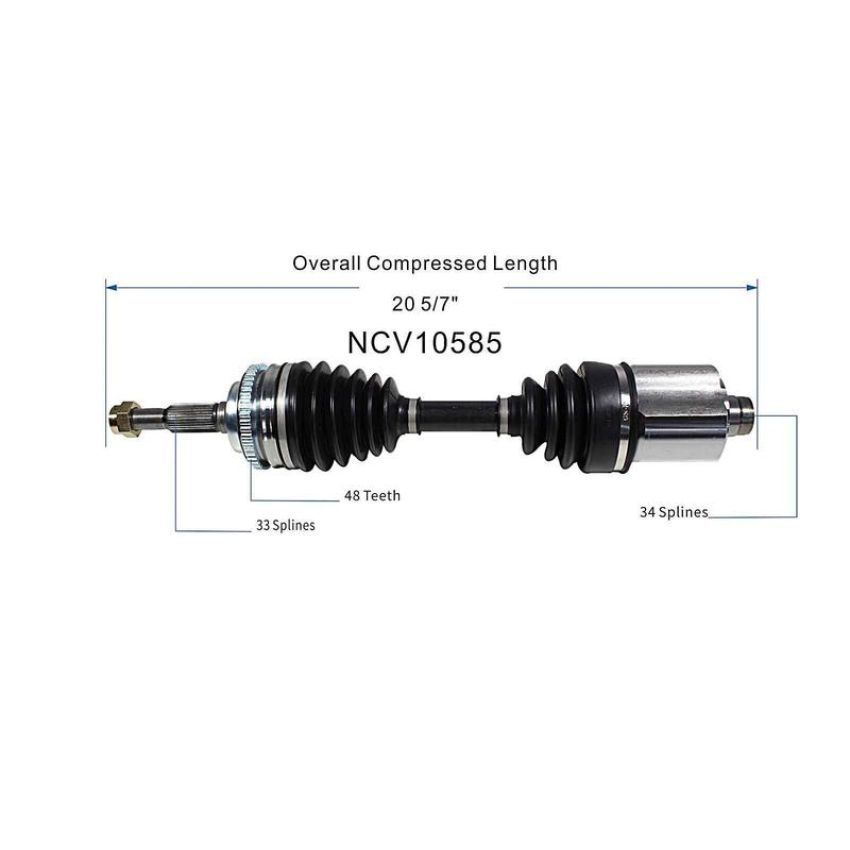 GSP NCV10585 Chevrolet, Pontiac CV Axle Assembly  - Front