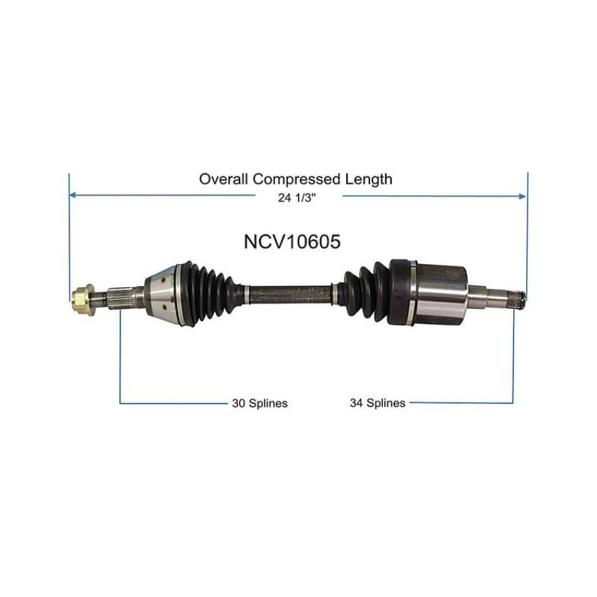 GSP NCV10605 Oldsmobile, Pontiac CV Axle Assembly  - Front Left
