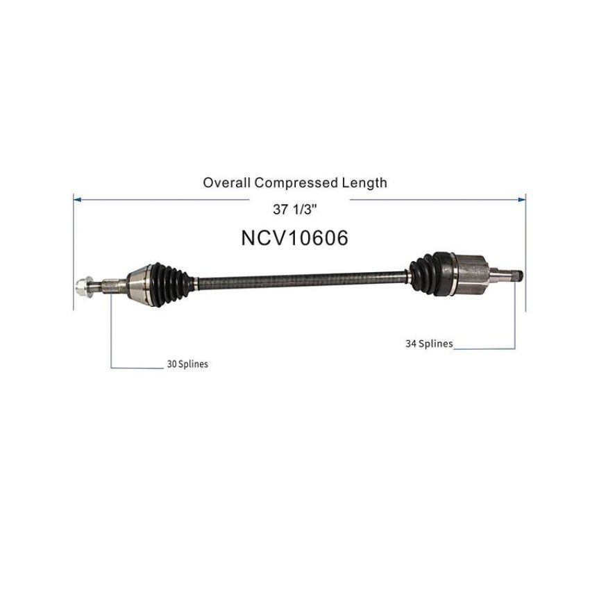 GSP NCV10606 Oldsmobile, Pontiac (2.2, 2.4) CV Axle Assembly  - Front Right