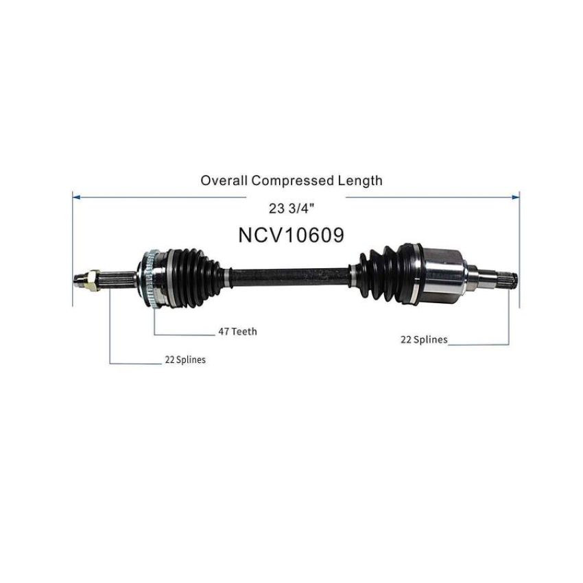 GSP NCV10609 Chevrolet, Pontiac CV Axle Assembly  - Front Left