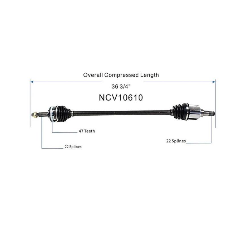 GSP NCV10610 Chevrolet, Pontiac CV Axle Assembly  - Front Right