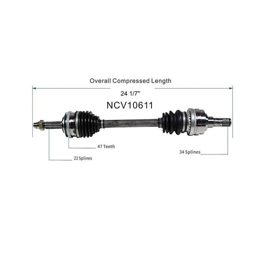 GSP NCV10611 Chevrolet, Pontiac CV Axle Assembly  - Front Left