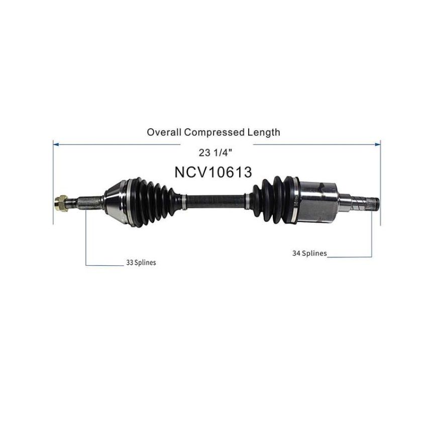 GSP NCV10613 Chevrolet, Pontiac (2.2, 2.4) CV Axle Assembly  - Front Left