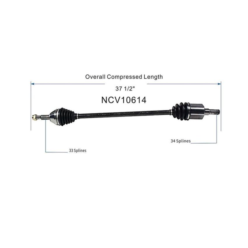 GSP NCV10614 Chevrolet, Pontiac CV Axle Assembly  - Front Right