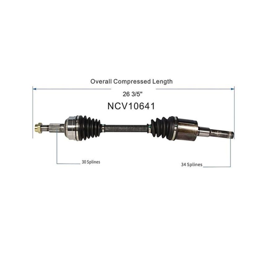 GSP NCV10641 Chevrolet, GMC (2.4) CV Axle Assembly  - Front Left