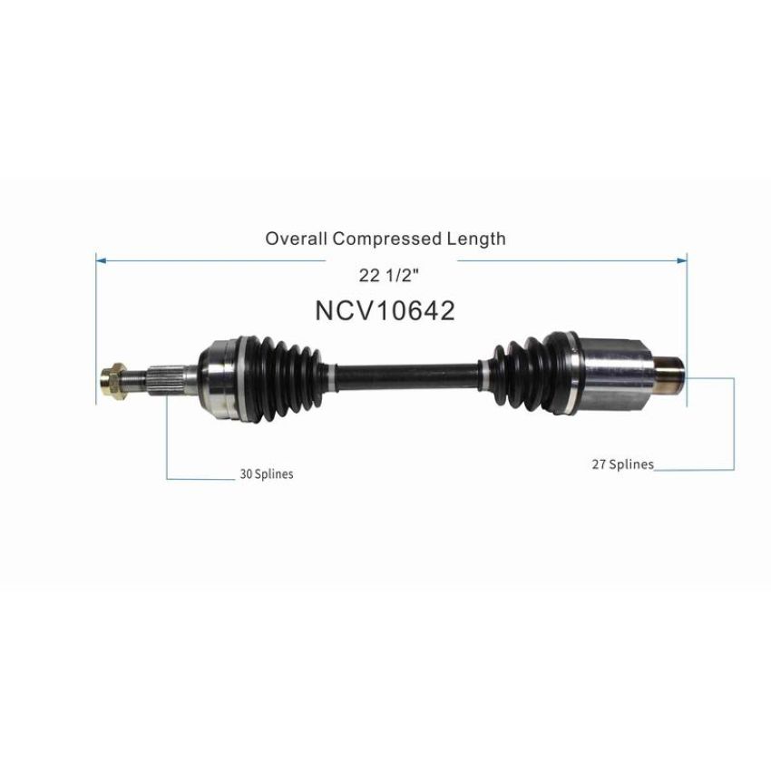 GSP NCV10642 Chevrolet, GMC (2.4) CV Axle Assembly  - Front Right