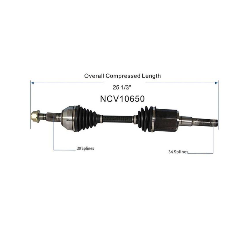 GSP NCV10650 Chevrolet, Pontiac, Saturn (2.4) CV Axle Assembly  - Front Left