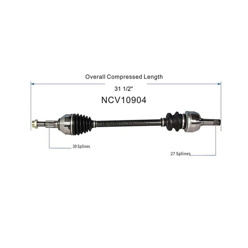 GSP NCV10904 Cadillac, Pontiac, Saturn (3.6, 4.6 - AWD) CV Axle Assembly  - Rear Left
