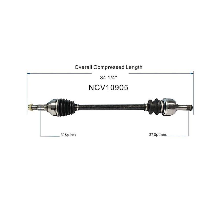 GSP NCV10905 Cadillac, Pontiac, Saturn (3.6, 4.6 - AWD) CV Axle Assembly  - Rear Right